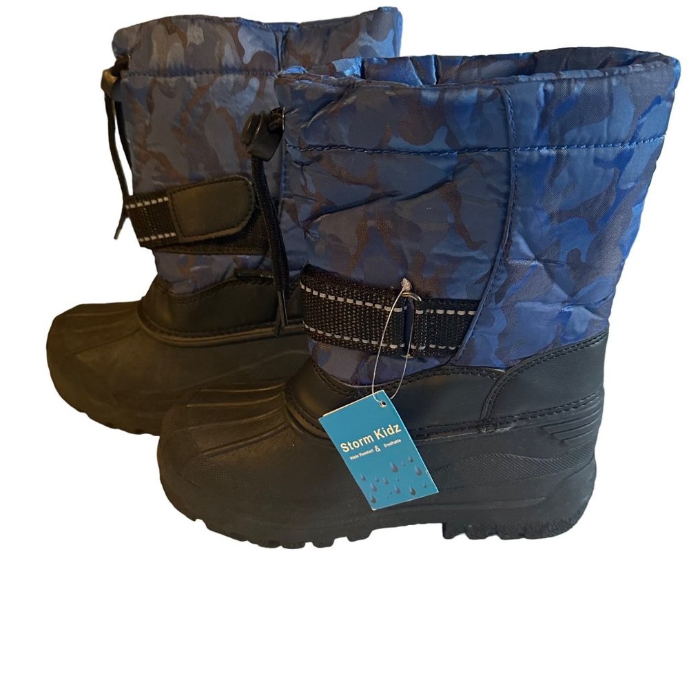 Storm Kidz blue camo water resistant breathable size 1 new with tags boots